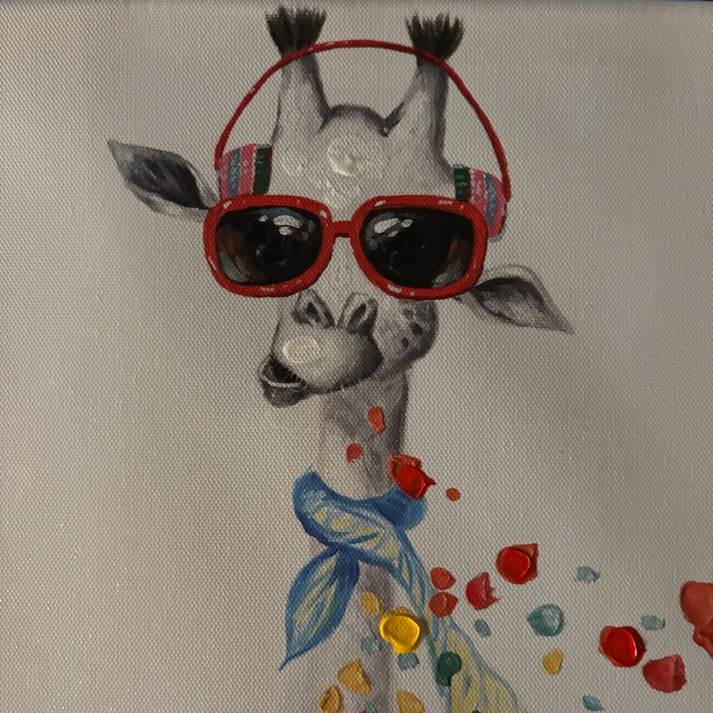 Colorful Giraffe Canvas Art by Purttle - Picture 2 of 9